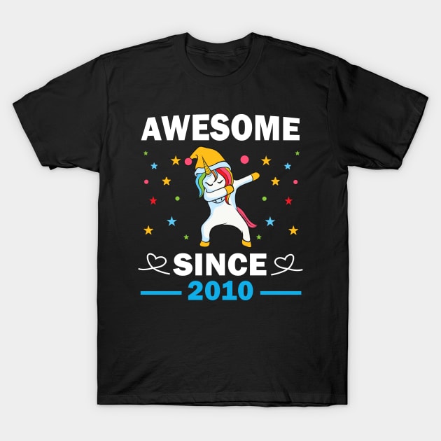 Dabbing unicorn awesome since 2010 T-Shirt by madani04